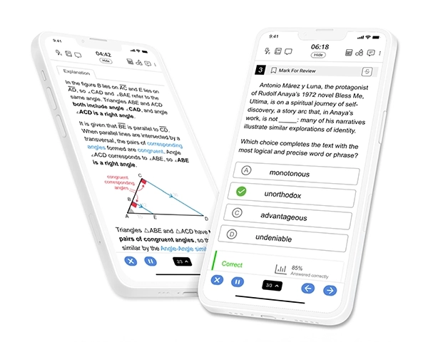Practice with Digital SAT exam-like questions on the go with the mobile app.