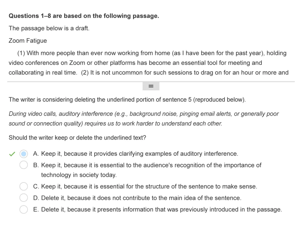 AP English Lang Example Question 1