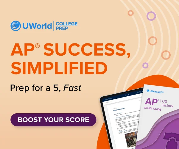 Visual of digital & print AP U.S. History study guides showing streamlined study materials designed for fast success.